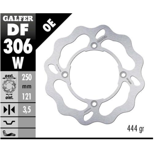 disco freno moto galfer wave fijo 250x3 5mm df306