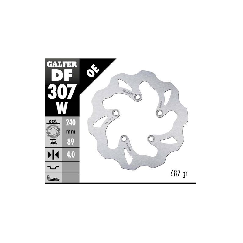 disco freno trasero galfer wave fijo 240x4mm df307w