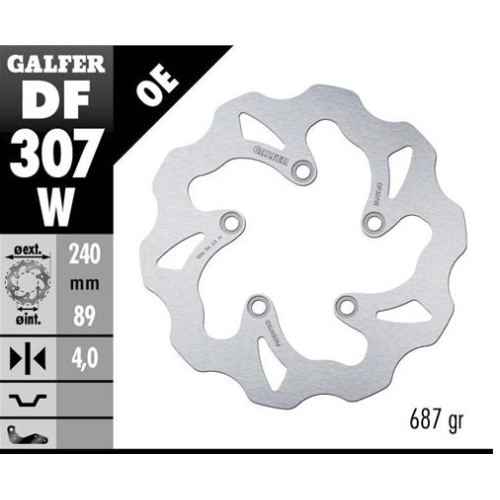 disco freno trasero galfer wave fijo 240x4mm df307w