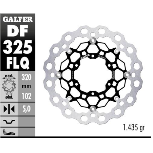 disco freno moto flotante galfer qubic 320x5mm df3