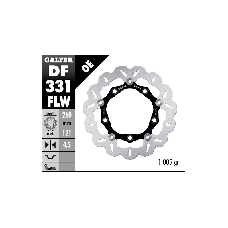 disco freno moto galfer wave flotante 260x4 5mm df