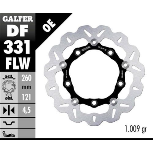 disco freno moto galfer wave flotante 260x4 5mm df