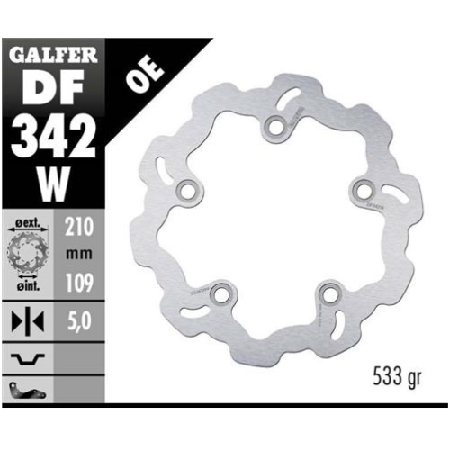 disco freno moto galfer wave fijo 210x5mm df342w