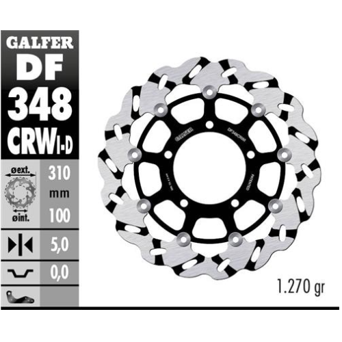 disco freno moto flotante galfer wave df348crwi