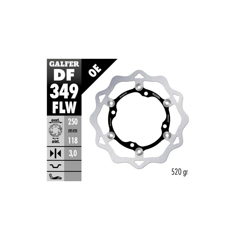 disco freno moto galfer wave flotante 250x3mm df34