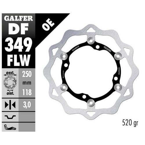 disco freno moto galfer wave flotante 250x3mm df34