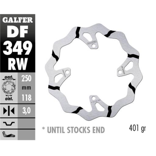 disco freno moto galder wave fijo 250x3mm df349rw