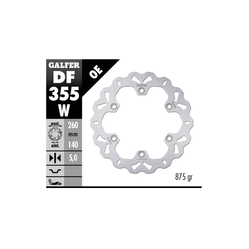 disco freno moto galfer wave fijo 260x5mm df355w