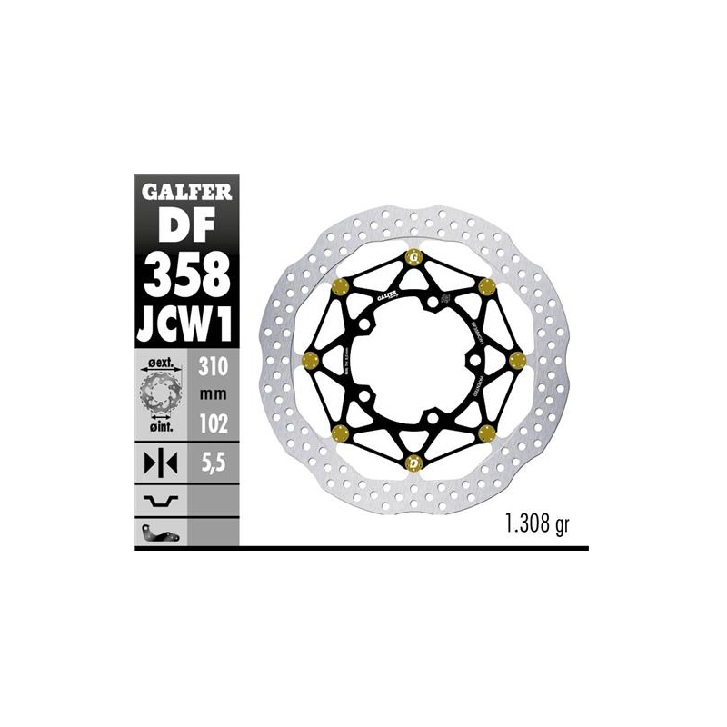 disco freno moto galfer wave flotante df358jcw1g03