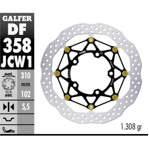 disco freno moto galfer wave flotante df358jcw1g03