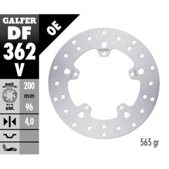 disco de freno galfer fijo redondo 200x4mm df362