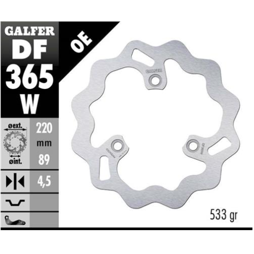 disco freno moto galfer wave fijo 220x4 5mm df365w