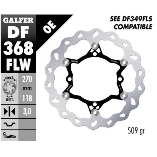 disco freno moto galfer wave flotante 270x3mm df36