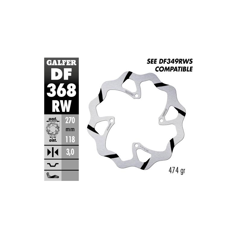 disco freno moto galder wave fijo 270x3mm df368rw