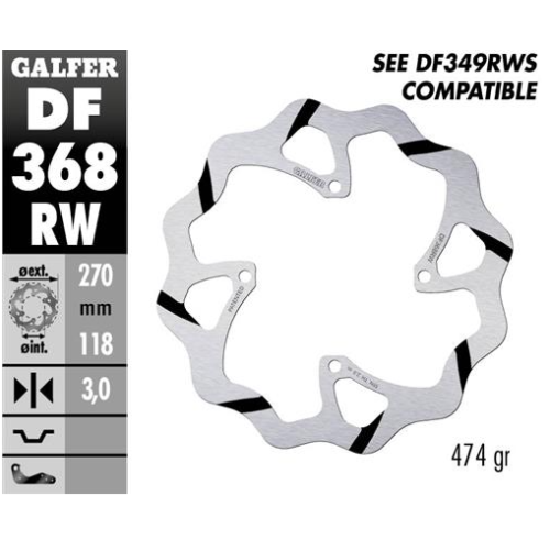 disco freno moto galder wave fijo 270x3mm df368rw