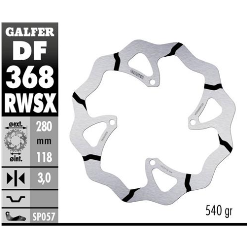 disco freno moto galfer wave fijo 280x3m df368rw