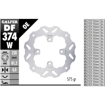 disco freno moto galfer wave fijo 220x4mm df374w