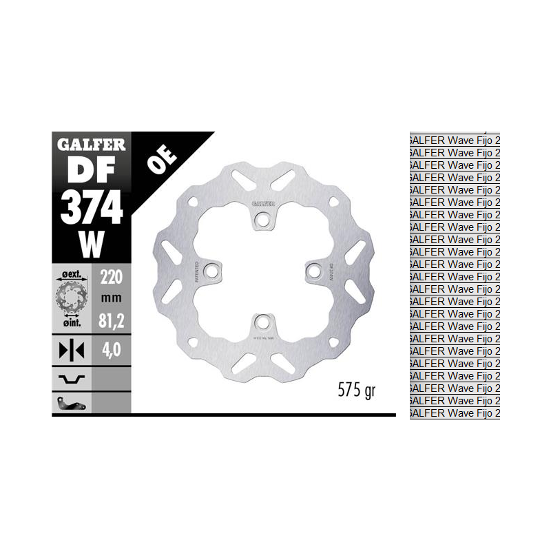 disco freno moto galfer wave fijo 220x4mm df374w