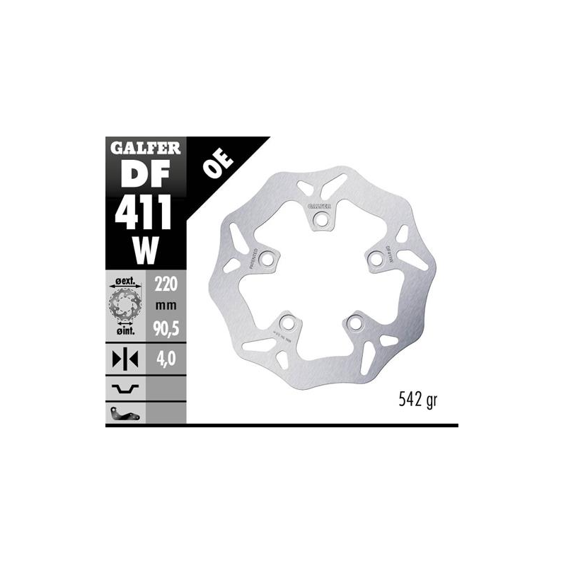 disco freno moto galfer wave fijo 220x4mm df411w