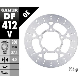 disco de freno galfer fijo redondo 260x4mm df412