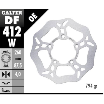 disco freno moto galfer wave fijo 260x4mm df412w