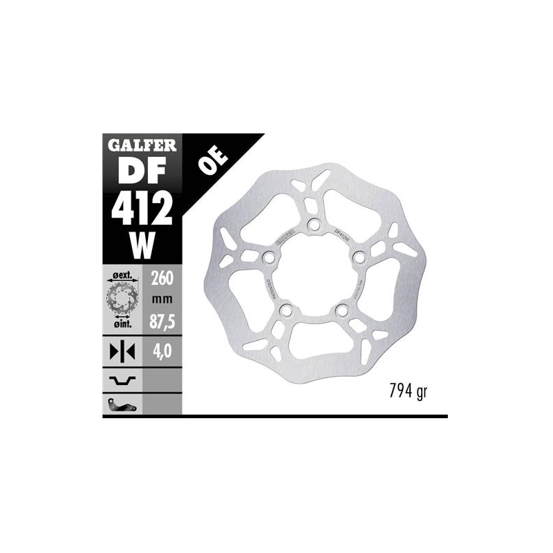disco freno moto galfer wave fijo 260x4mm df412w