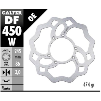 disco freno moto galfer wave fijo 245x3mm df450w