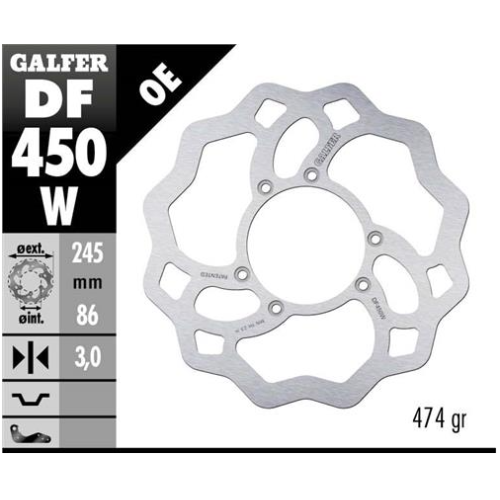disco freno moto galfer wave fijo 245x3mm df450w