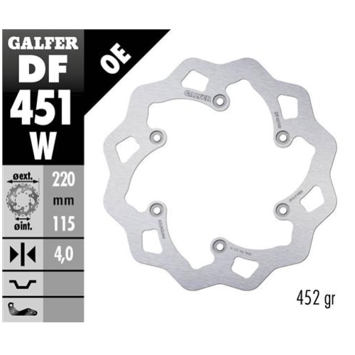 disco freno moto galfer wave fijo 220x4mm df451w