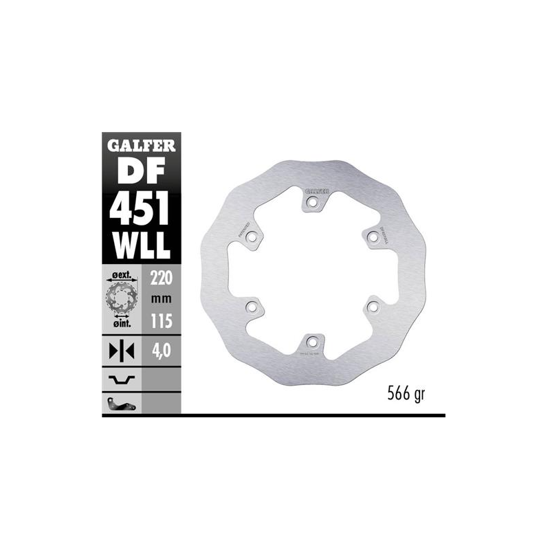disco freno moto galder wave fijo solido df451wll