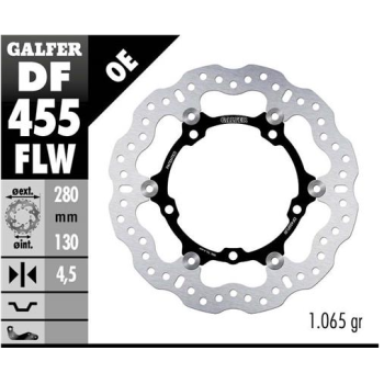 disco de freno delantero galfer df455flw wave flotante 280x4 5 mm