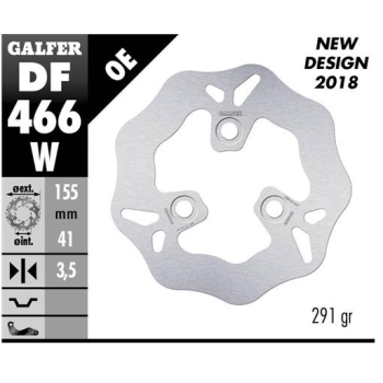 disco freno galfer df466w wave 155x3 5 mm 3 tornillos o66 scooter 50