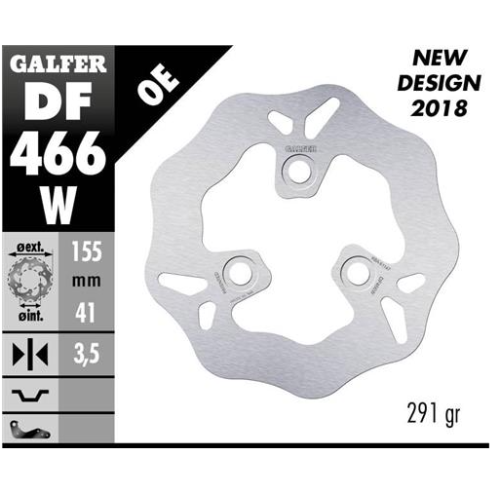 disco freno galfer df466w wave 155x3 5 mm 3 tornillos o66 scooter 50