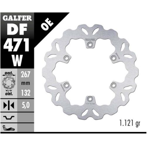 disco freno galfer df471w wave 267x5 mm 6 tornillos o150 yamaha fz fzr fzs bt1100 delante