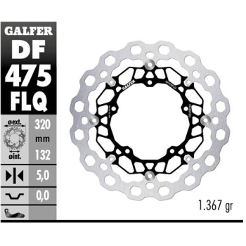 disco freno moto flotante galfer qubic 320x5mm df4