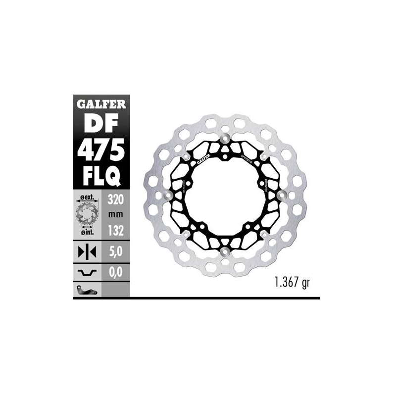 disco freno moto flotante galfer qubic 320x5mm df4