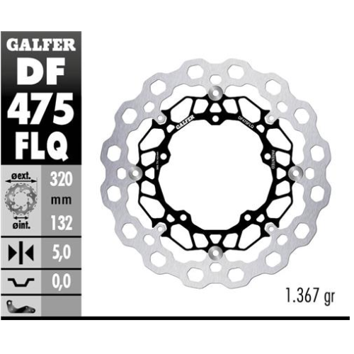 disco freno moto flotante galfer qubic 320x5mm df4