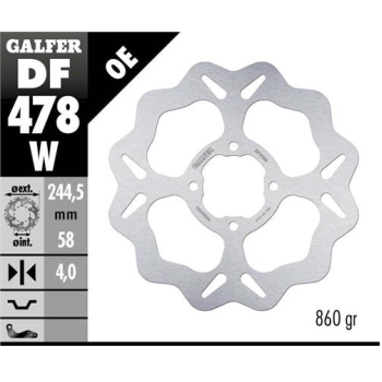 disco freno moto galfer wave fijo 244 5x4mm df478w