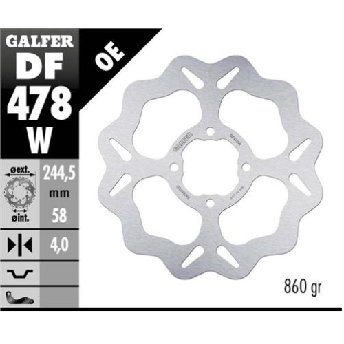 disco freno moto galfer wave fijo 244 5x4mm df478w