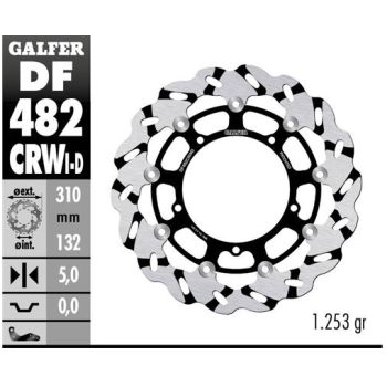 disco freno moto galfer wave flotante dcho df482c