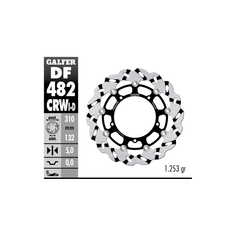 disco freno moto galfer wave flotante dcho df482c