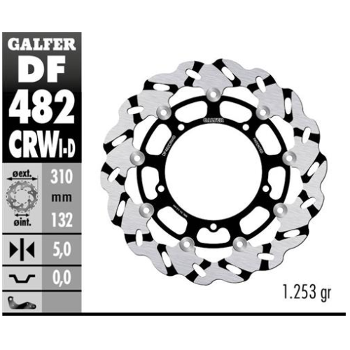 disco freno moto galfer wave flotante dcho df482c