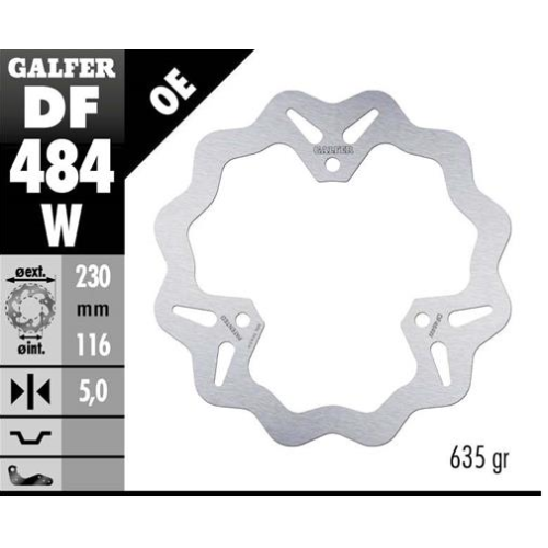 disco freno moto galfer wave fijo 228 5x5mm df484w