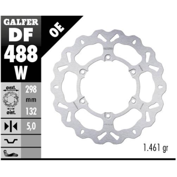 disco de freno delantero galfer wave df488w 298x5 mm yamaha xj600 xvs drag star