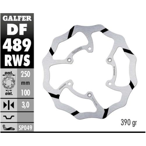 disco freno moto galfer wave fijo 250x3mm df489rws