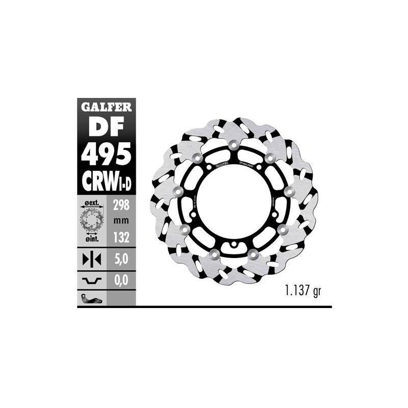 disco freno moto galfer wave flotante dcho df495c
