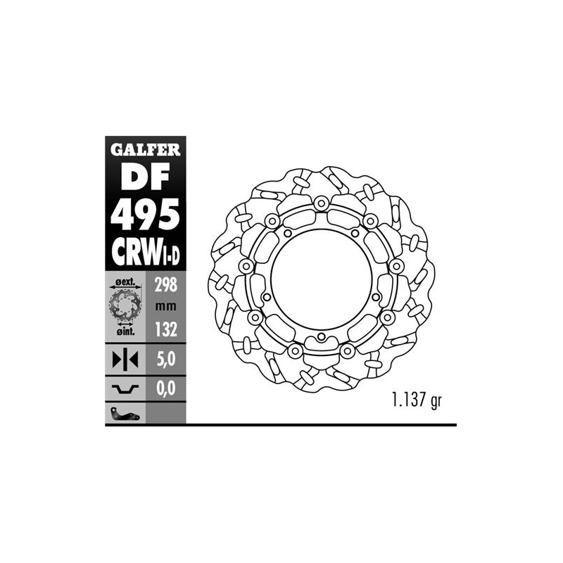 disco freno moto galfer wave flotante 298x5mm df49