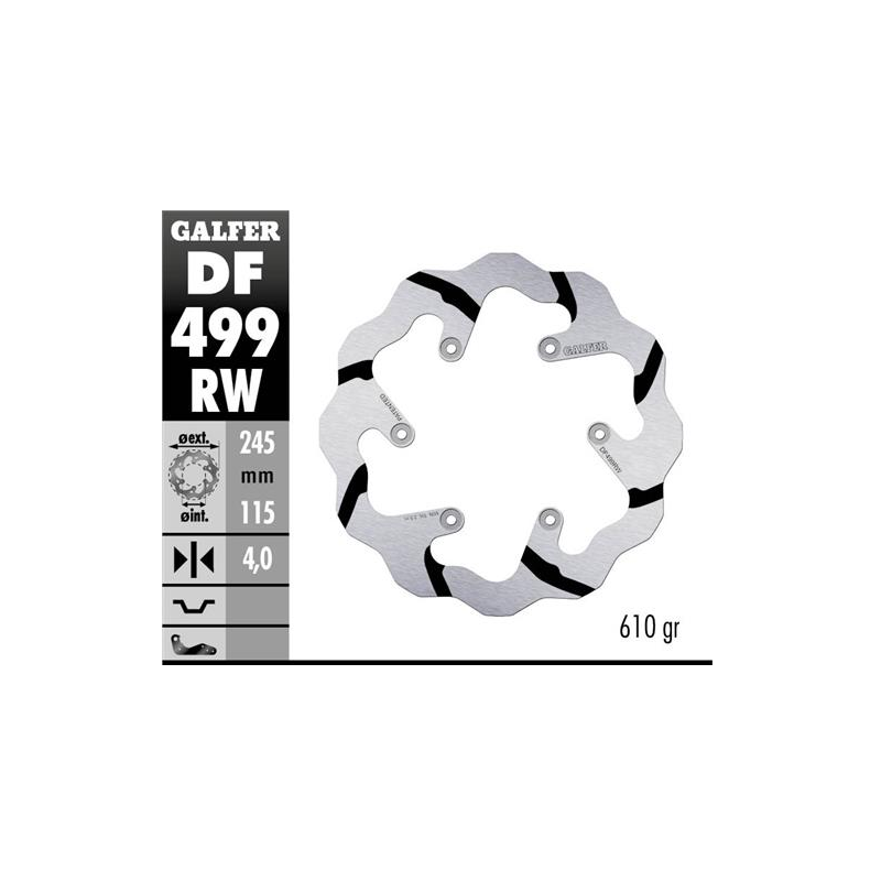 disco freno moto galder wave fijo 245x4mm df499rw