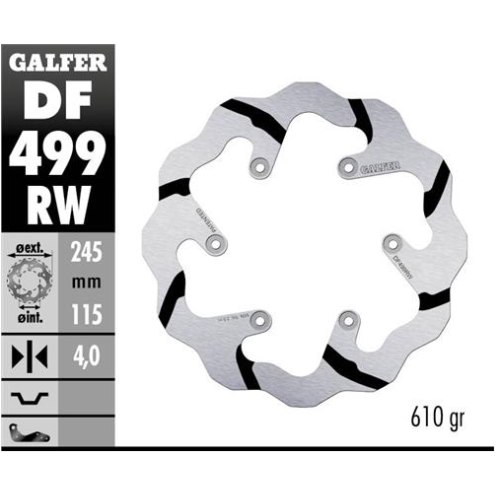 disco freno moto galder wave fijo 245x4mm df499rw