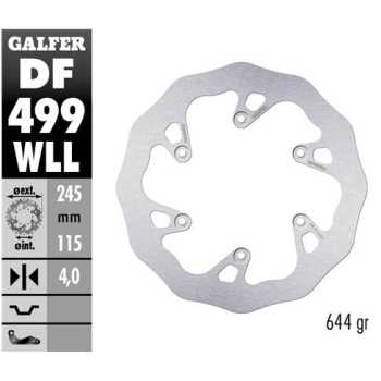 disco freno moto galder wave fijo solido df499wll